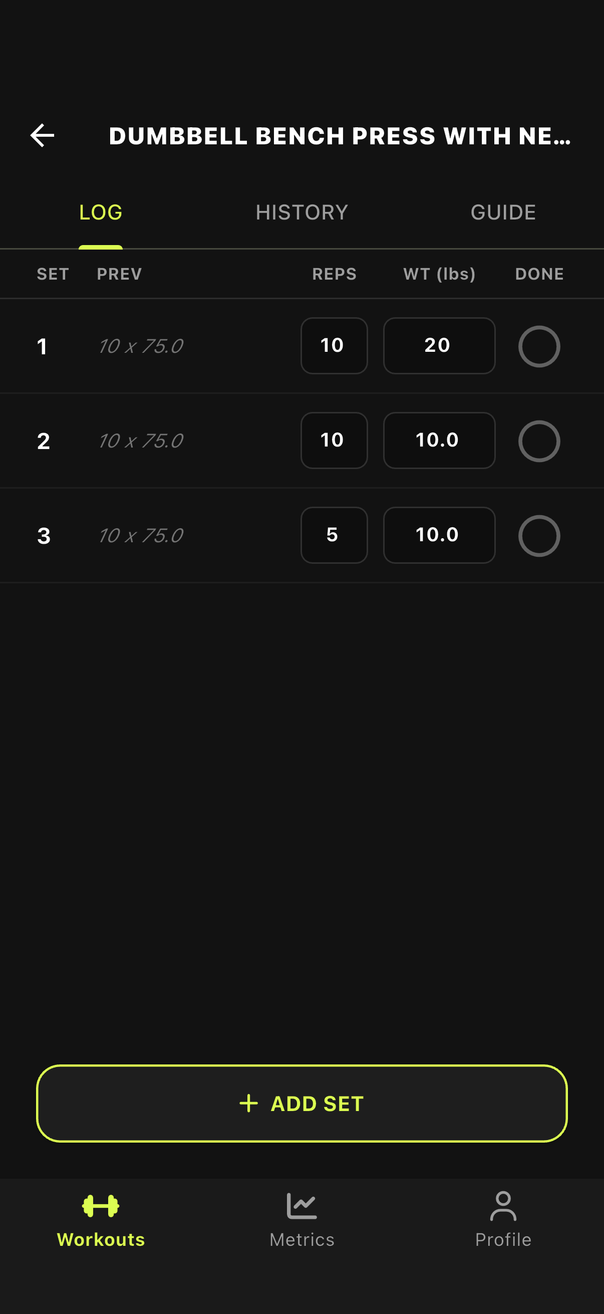 1. Scroll Up/Down on Weight