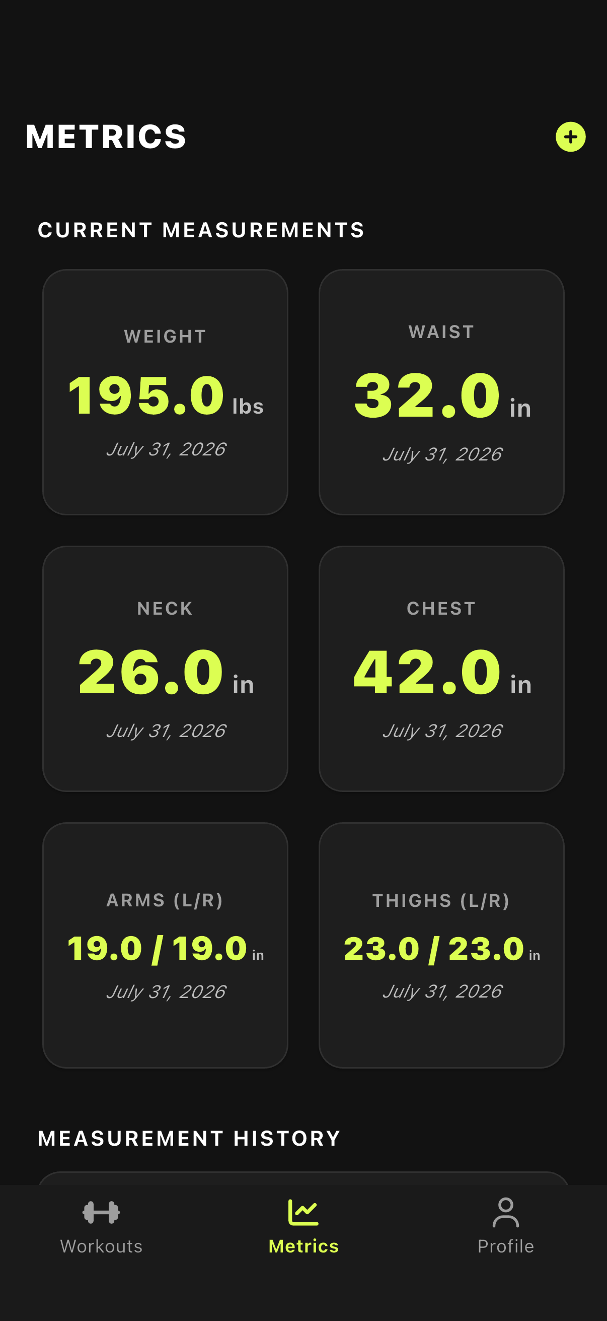 Tap the Metrics tab