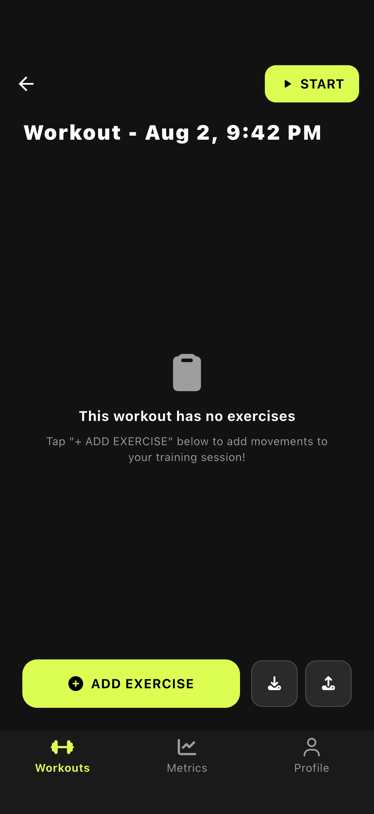 Tap Add Exercise